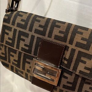 Fendi Zucca  Black and Brown iconic baguette .New never used tag ,cord hanging